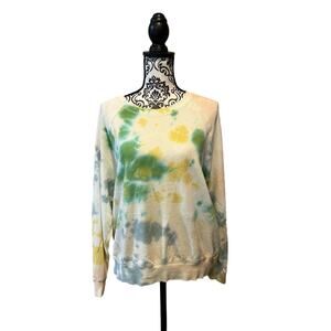 Old Navy Vintage Tie Dye Crew Neck sweatshirt size L cream green blue